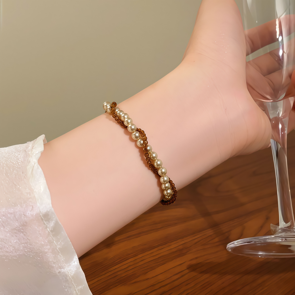 The Amber Pearl Orbit Bracelet