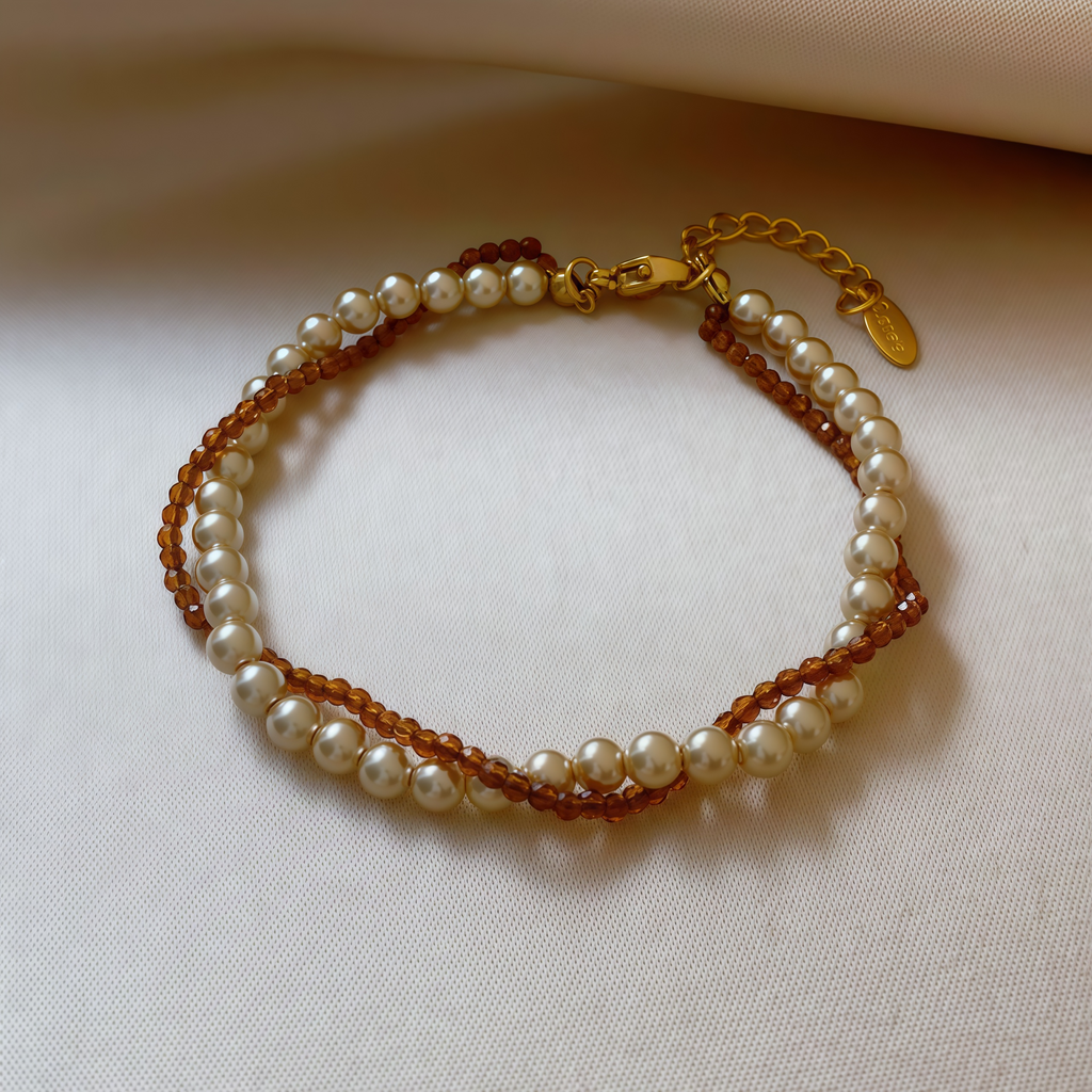 The Amber Pearl Orbit Bracelet