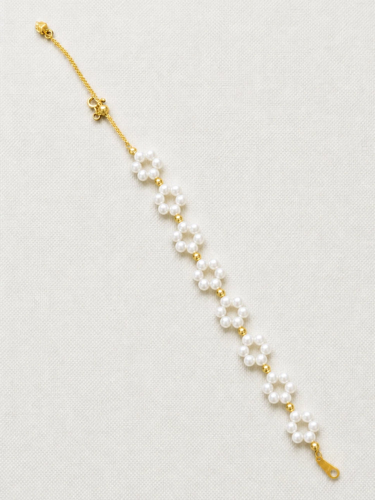 Fleur Pearl Bloom Bracelet - Gold