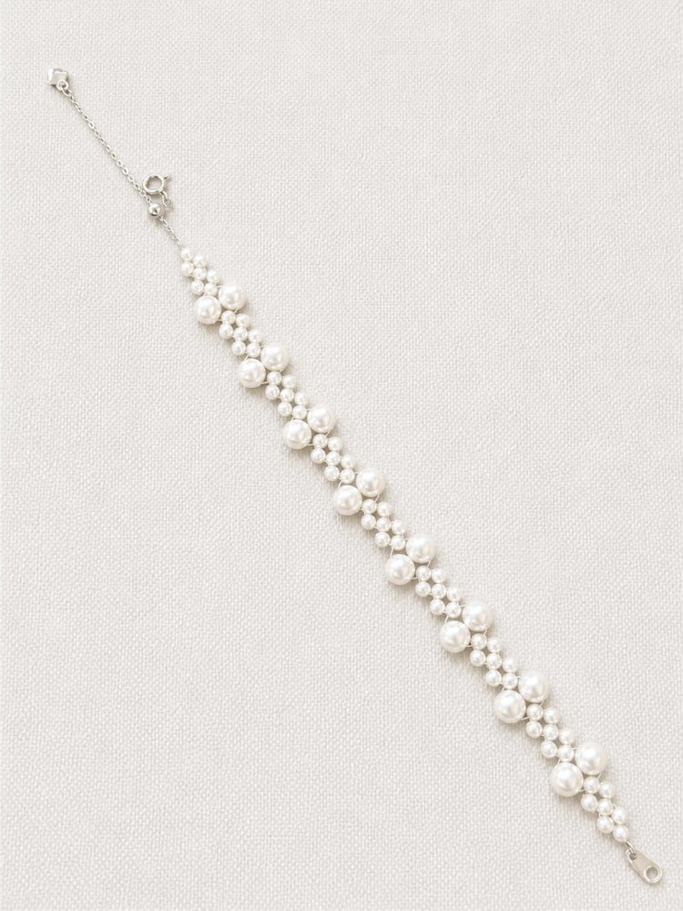 Organic Pearl Drift Bracelet - Silver