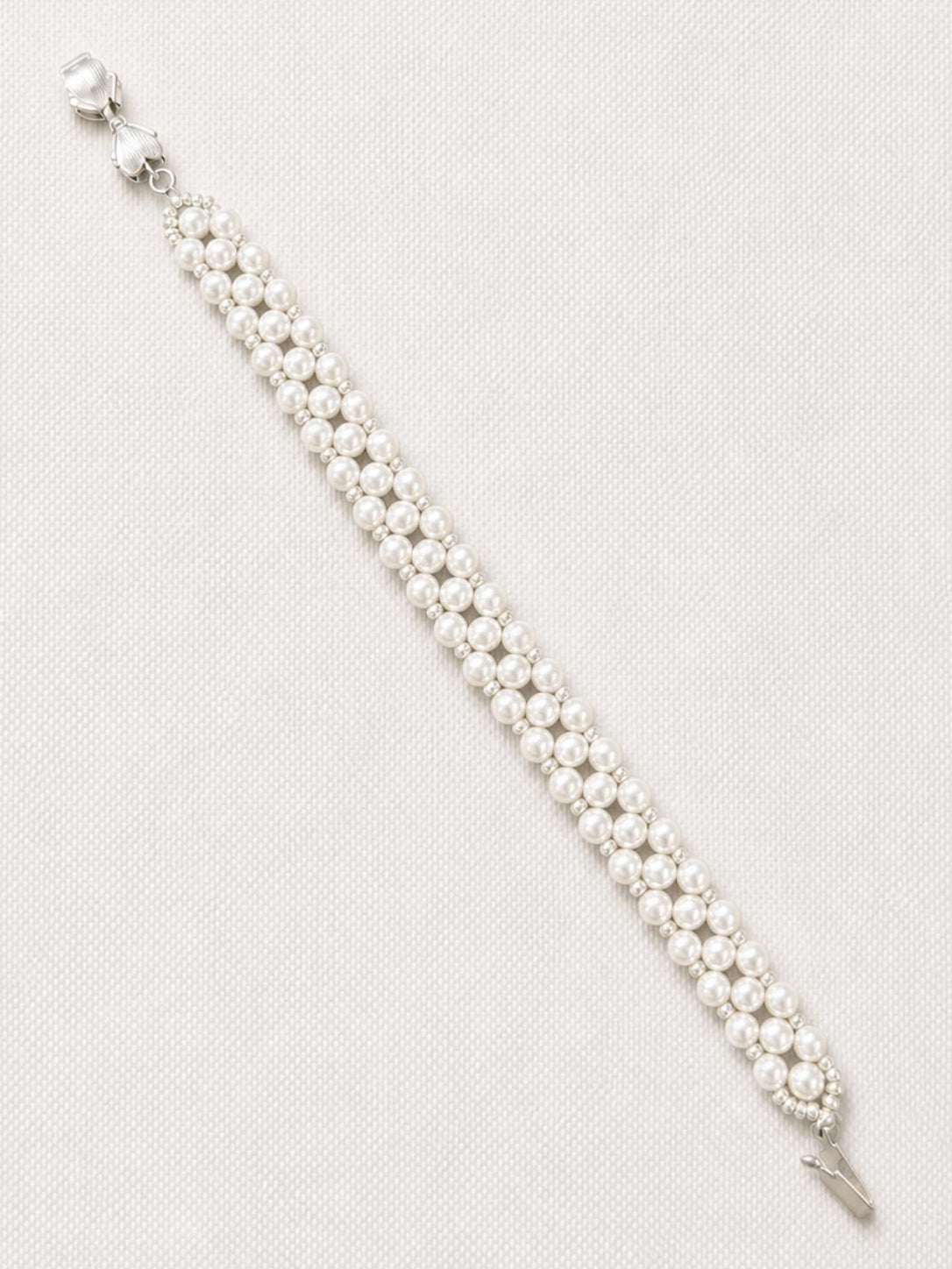 Lumi Triple Pearl Bracelet - Silver