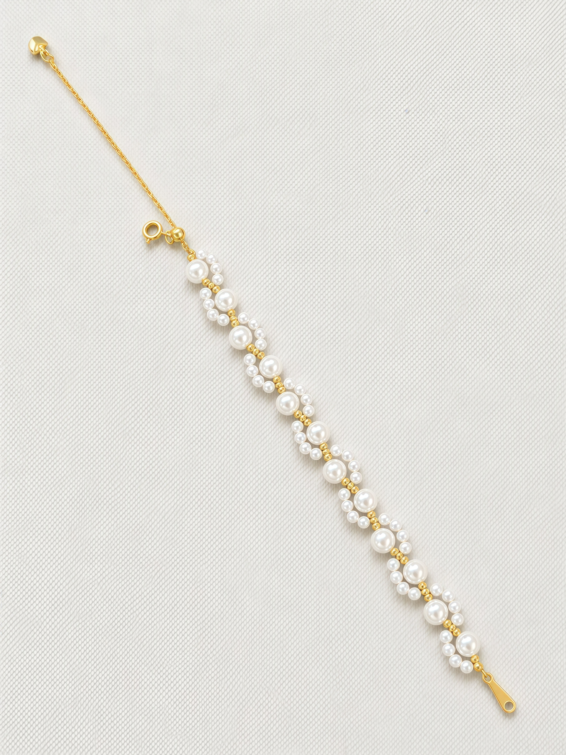 Lumi Pearl Tile Bracelet - Gold