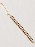 Lumi Pearl Ember Bracelet - Gold Red