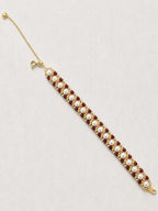 Lumi Pearl Ember Bracelet - Gold Red
