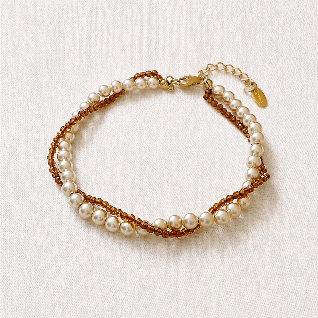 The Amber Pearl Orbit Bracelet