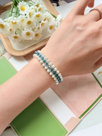 Lumi Pearl Garden Bracelet - Silver Blue