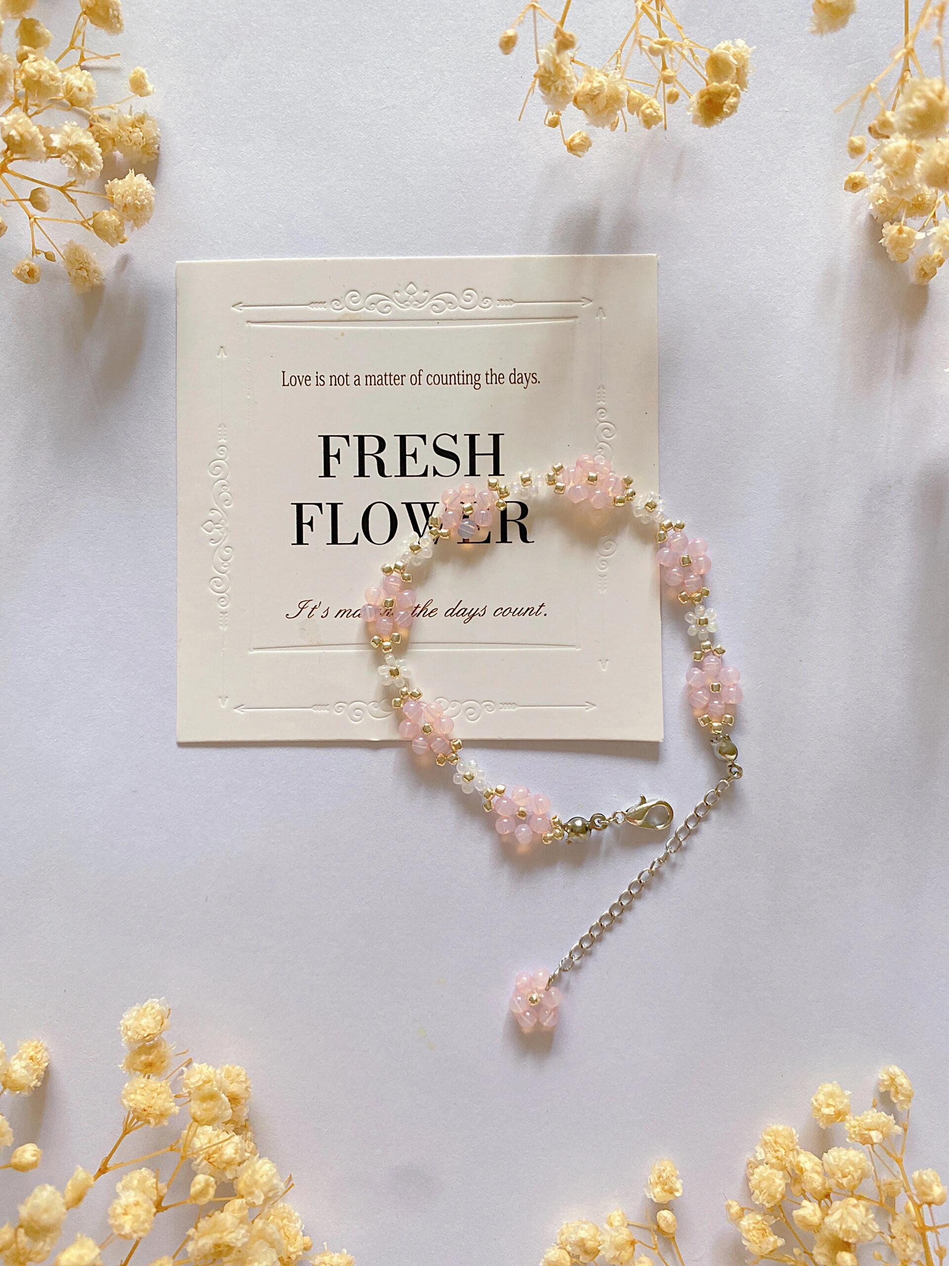 Blossom Pearl Bracelet — Handmade Floral Beaded Jewelry